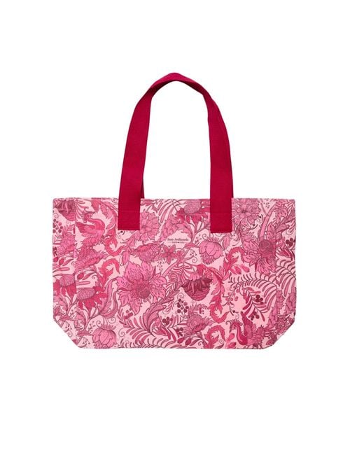 Juan Avellaneda X Seeiou Pink Tote Bag With Iconic Print