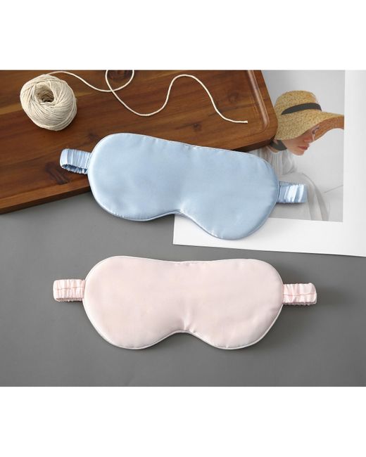 Soft Strokes Silk Pink Pure Mulberry Aviator Style Silk Eye Mask Set Of Two
