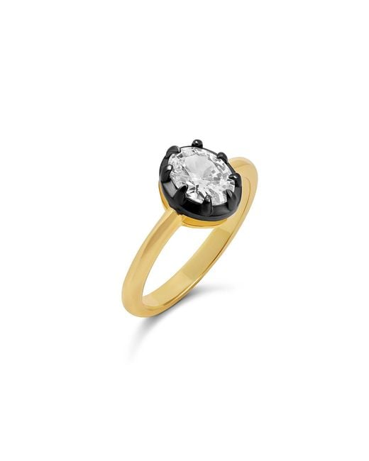 SHYMI Metallic Rhodium Solitaire Ring
