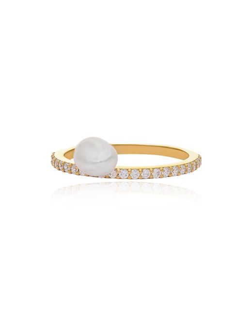 The Jewelz Metallic Pearl Deco Ring