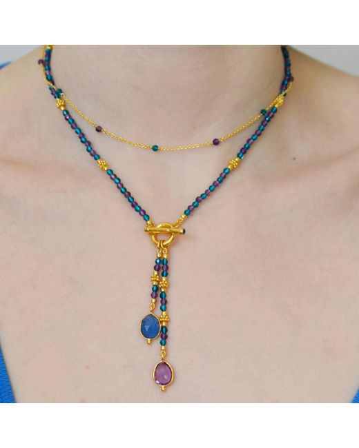 GEM BAZAAR Metallic Sapphire Bay Chain
