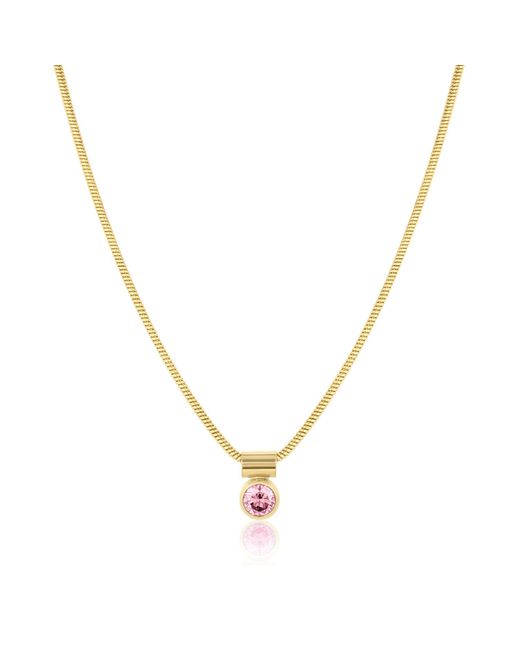 SET & STONES Metallic Ellie Birthstone Necklace- October