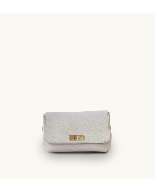 Apatchy London White Neutrals The Maisie Mini Stone Leather Bag