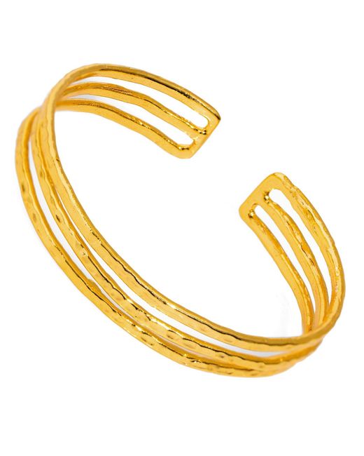Ebru Jewelry Metallic Trio Minimalist Elegant Cuff Bracelet