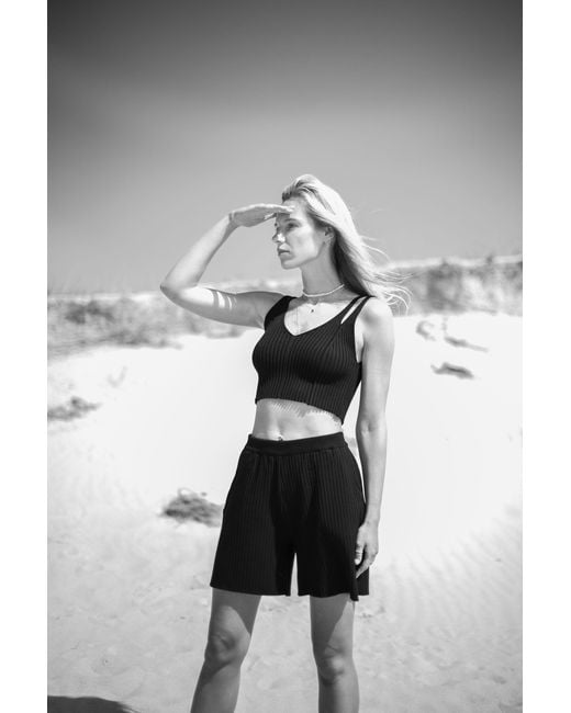 SALANIDA Black Terra Ribbed Shorts