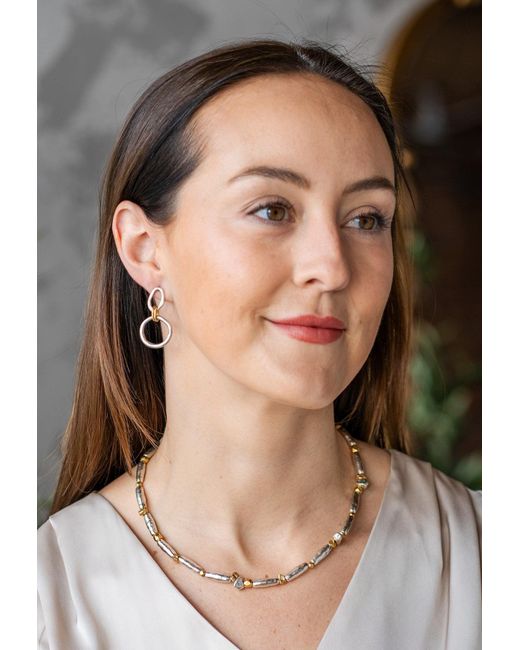 Loni Paul Jewelry Metallic Mixed Metal Organic Bead Necklace