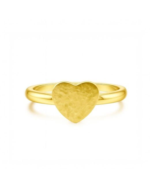 Unaloe Yellow Small Hammered Heart Ring