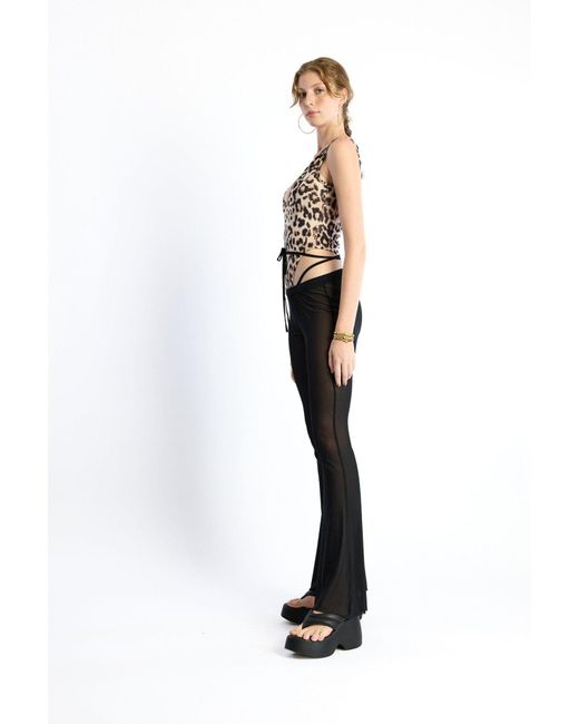 No'design Blue Sheer Spanish Flared Pants