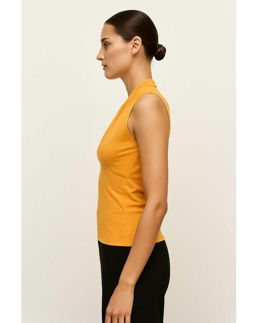 Conquista Orange Burnt Gathered Tank