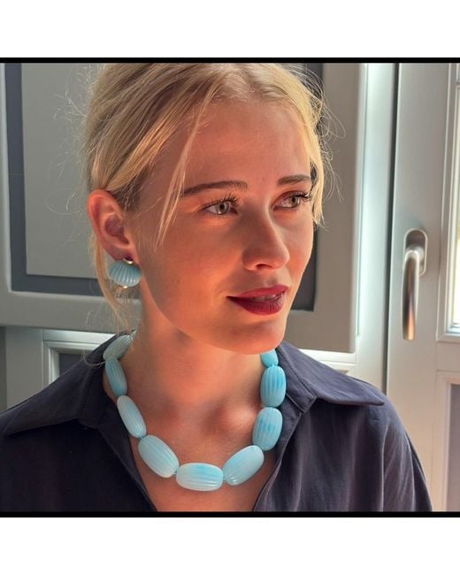 Michael Nash Jewelry Blue Renata Large Resin Bead Choker
