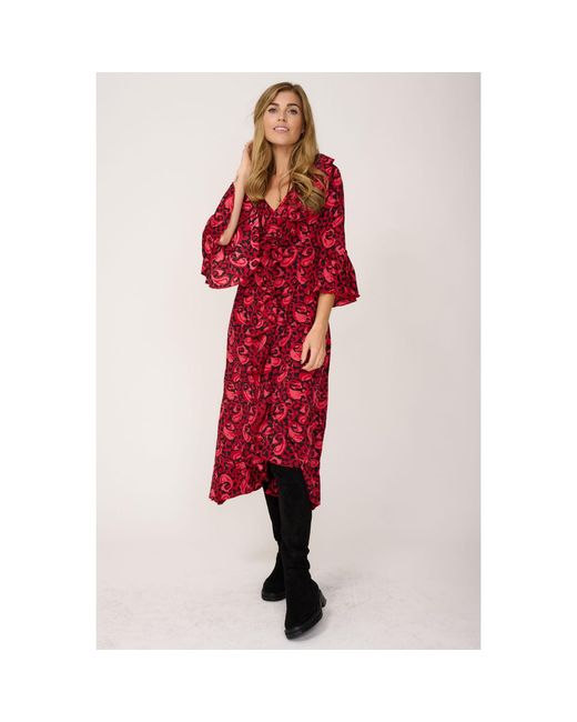 At Last Red Felicity Midi Dress