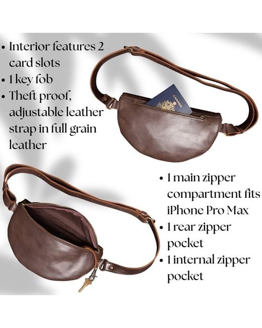 Hides Leather Co. Brown Nexus Leather Travel Belt Bag