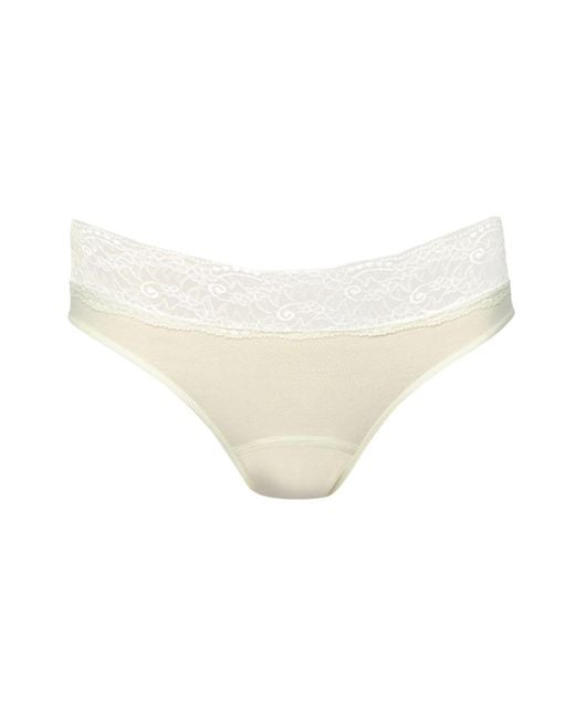 Zd - Zero Defects White Neutrals Diana Mid-Rise Lace Brief – Softness With Soy Fiber