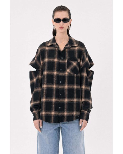 mysimplicated Black Fragmented Sleeves Shirt