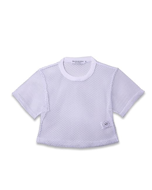 Bradford Row Purple Alyah Mesh Crop Tee