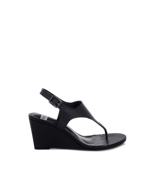 Rag & Co Blue Wami Real Leather Wedge Heel Sandals