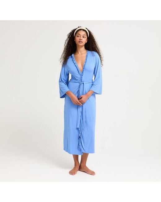 Pretty You London Blue Bamboo Frill Kimono
