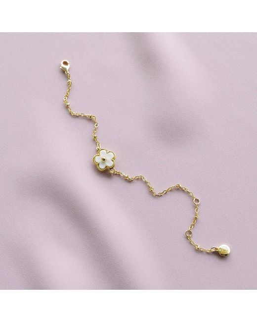 POPORCELAIN Metallic Mini Porcelain Daisy Bracelet