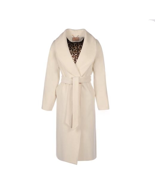 Santinni Natural 'Hepburn' 100% Italian Virgin Wool & Cashmere Coat