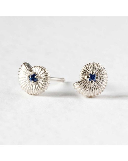 Lee Renee Blue Ammonite Sapphire Earrings