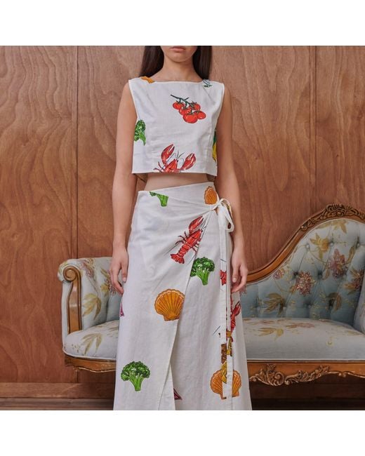 Pecanpepperpelican White Vhagar Sleeveless Top