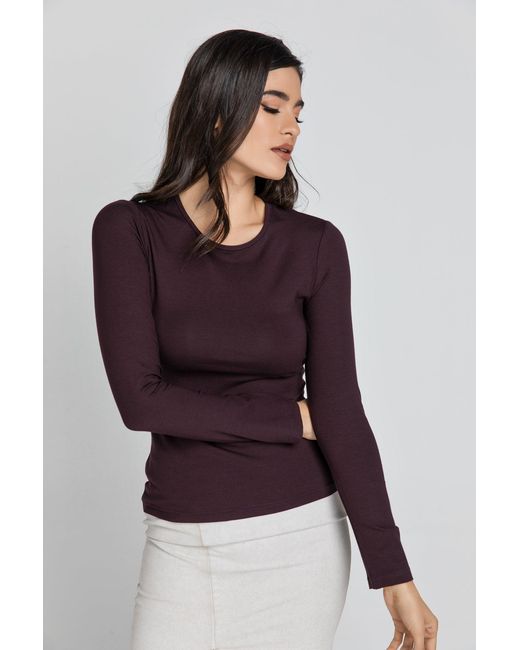 Conquista Purple Jersey Top By Fashion