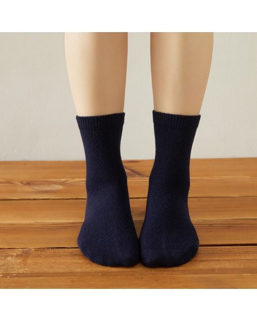 Soft Strokes Silk Blue Wool Quarter-Length Socks Set Of Two