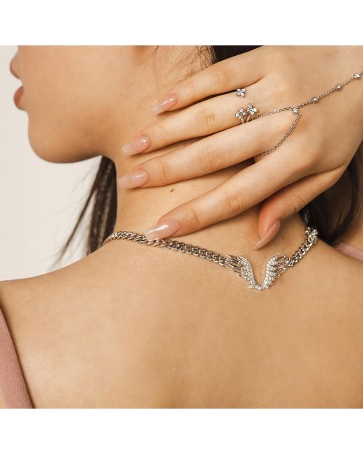 BLOOMTINE | Earth Angel HQ Metallic Archangel Halo Wings Premium Sterling Choker