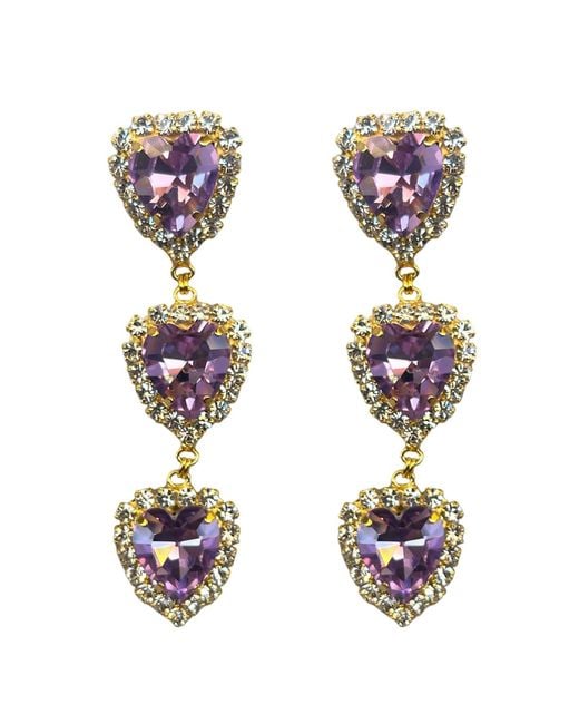 Achala Handcrafted Metallic Via Dell' Amore Heart Earrings