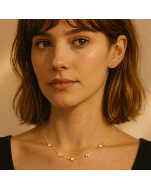 Lily Flo Jewellery Metallic Trio Diamond Studs