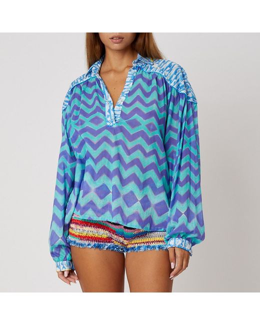 Casa Atelier by Ferdinando Fusco Blue Poseidon Patch Shirt