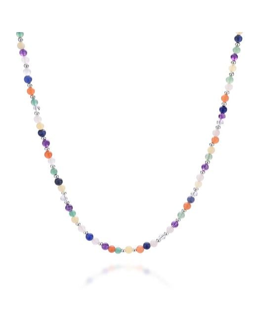 Nellou Jewellery Metallic Chakra Gemstone Necklace