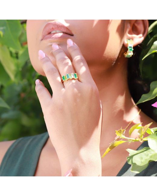 GEM BAZAAR Green Kiara Band Ring