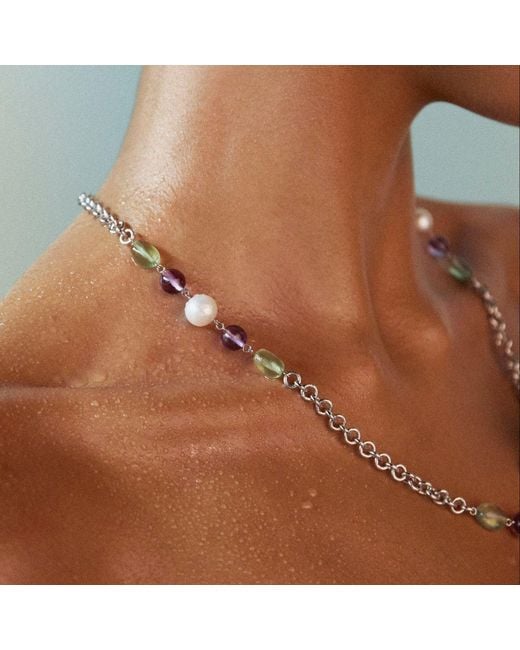 Onia Metallic Cable Slice Necklace