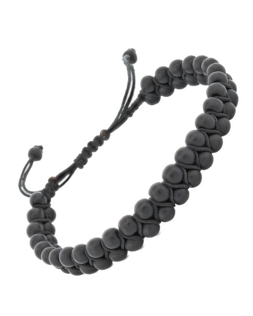 Ebru Jewelry Metallic Onyx Stone Beaded Striking Bracelet for men