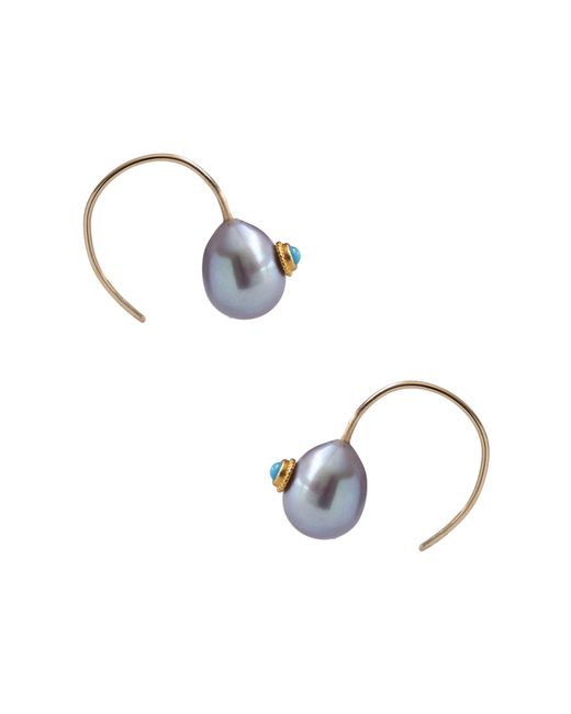 Bombyx House Blue Pearl Hook Earrings