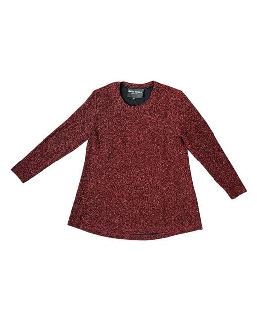 Lindsay Nicholas New York Red Disco Glitter Bracelet Sleeve Top