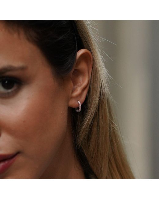 Spero London Metallic Sterling Textured Pebble Hoops