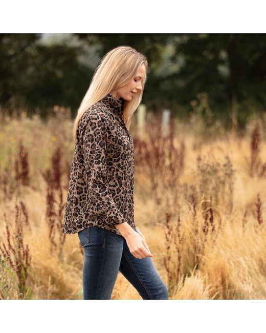 At Last Green Leopard Print Viscose Collared Shirt