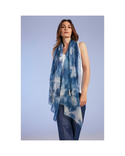 Vanilla&Chocolate Textured Scarf Blueberry Variegated