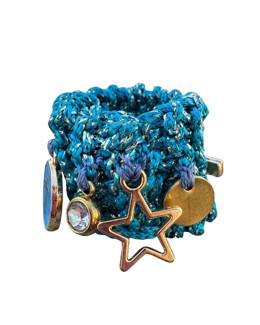 Hilo De Mar Blue And Handkitted Ring
