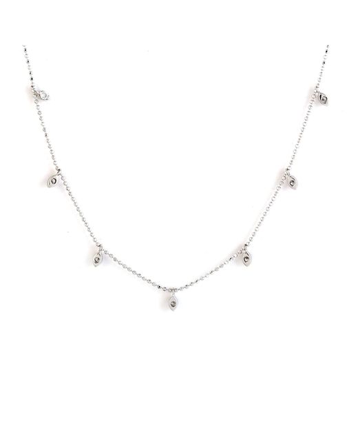Artisan White Diamond Leaf Station Necklace