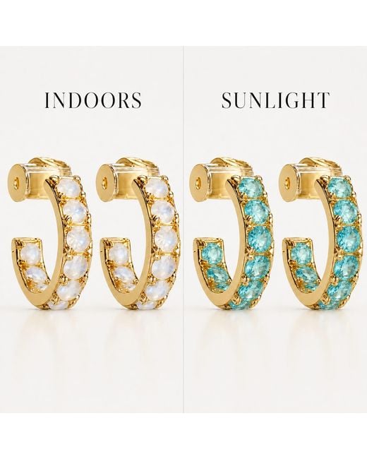 Native Gem Metallic Alchemy Color Changing Aqua Mini Hoops
