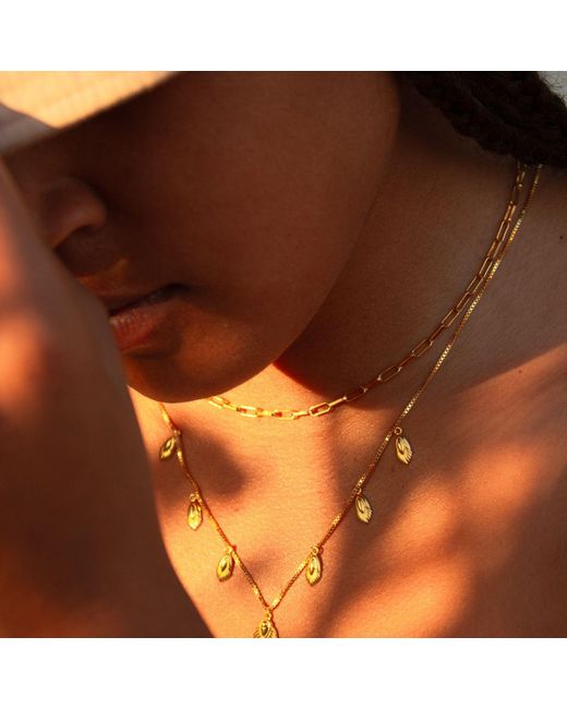 Seven Saints Metallic Paperclip Chain Necklace, Over Sterling