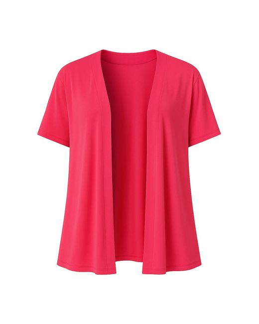 Conquista Pink Short Sleeve Open Front Cardigan