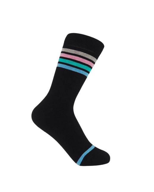 Peper Harow - Made in England Black Mix Tape Socks –