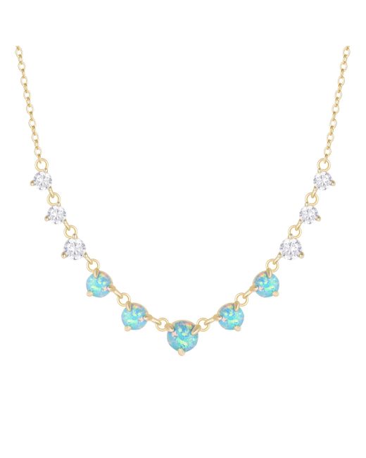 KAMARIA Metallic Opal Crown Of Light Graduated Choker Necklace