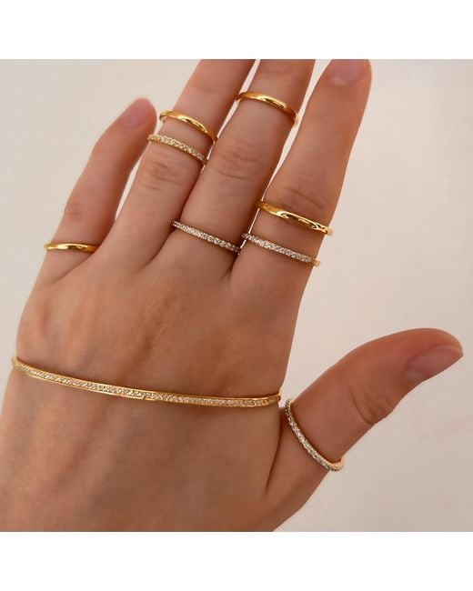 SALLY SKOUFIS Metallic Naked Palm Cuff With Made Cz Diamond Stimulant