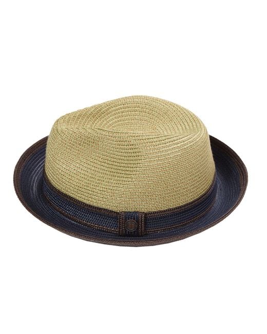 Dasmarca Hats Green Benson Summer Trilby Hat With Two Tone Contrast Brim for men