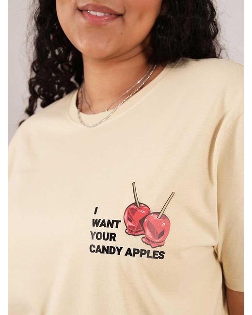 blonde gone rogue Natural Neutrals Candy Apples Graphic Print T-Shirt, Organic Cotton